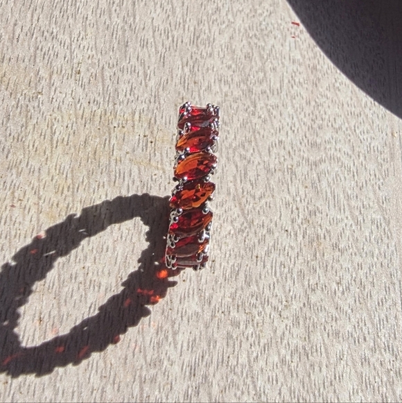 Stainless Steel Radiant Red Marquise Cut Ring Size 6 - Picture 3 of 6